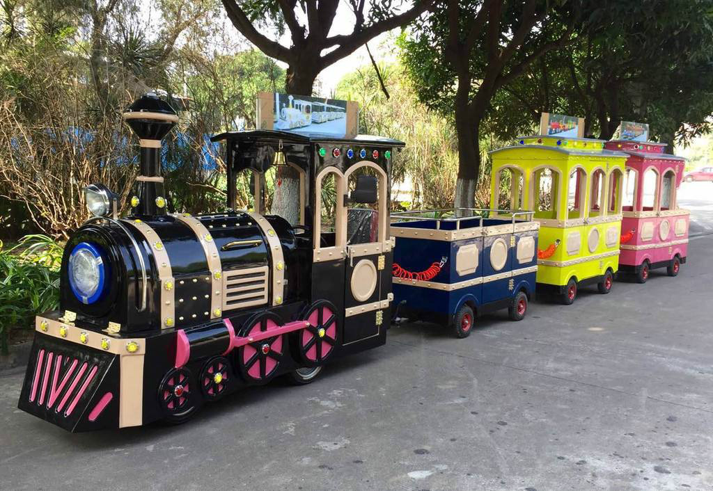 靖西景区广商场无轨观光小火车电动儿童游乐设备小火车可坐人户外玩具